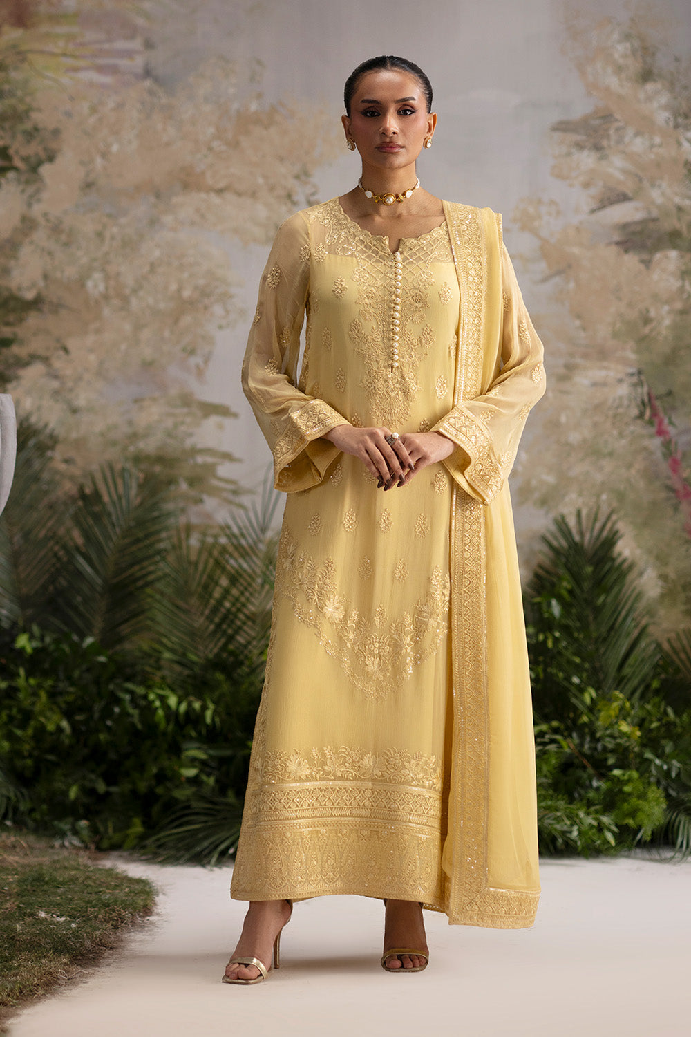Lemon Embroidered 3-Piece Suit Semi-Formal & Formal Dress Maryum N Maria Lemon Embroidered 3-Piece Suit Semi-Formal & Formal Dress Maryum N Maria