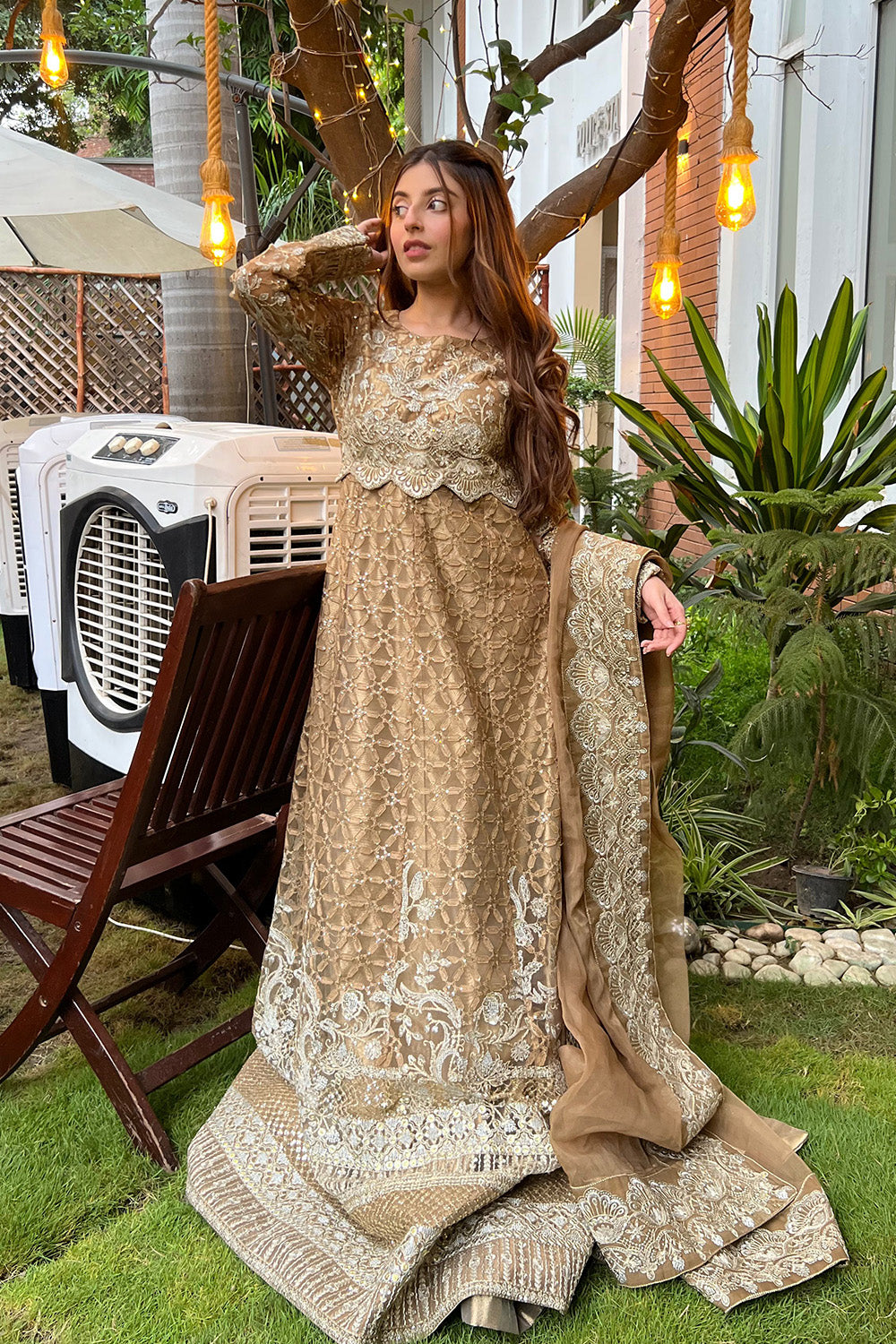 Maryum N Maria Luxury Pret – Cinnamon Maxi Dress