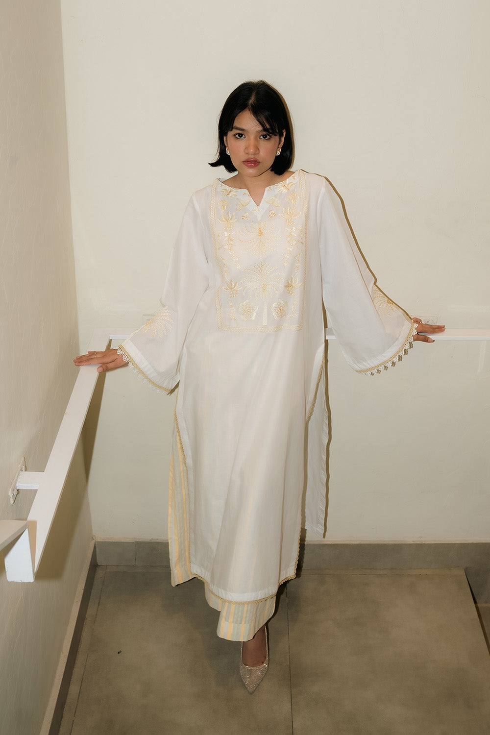 White 2-Piece Pret - Lawn Suit Stitched by Maryum & Maria  Maryum N Maria