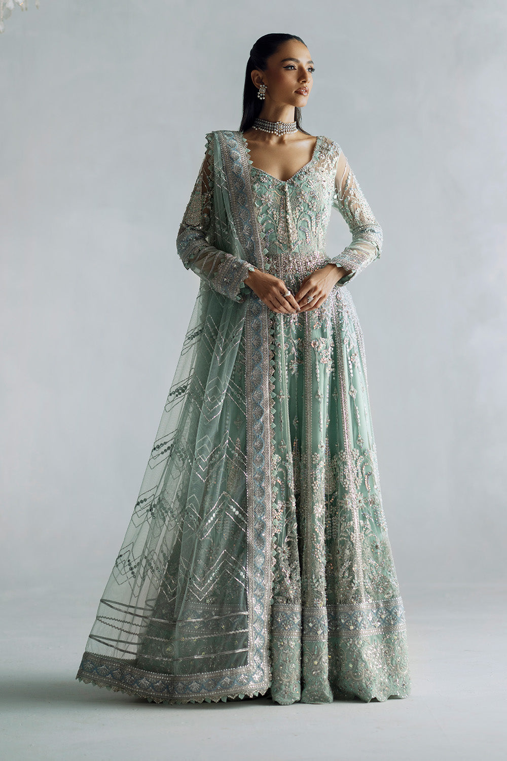 Bareeze Net Multi Lehenga – Luxe Walima Bridal Dress – Maryum N Maria