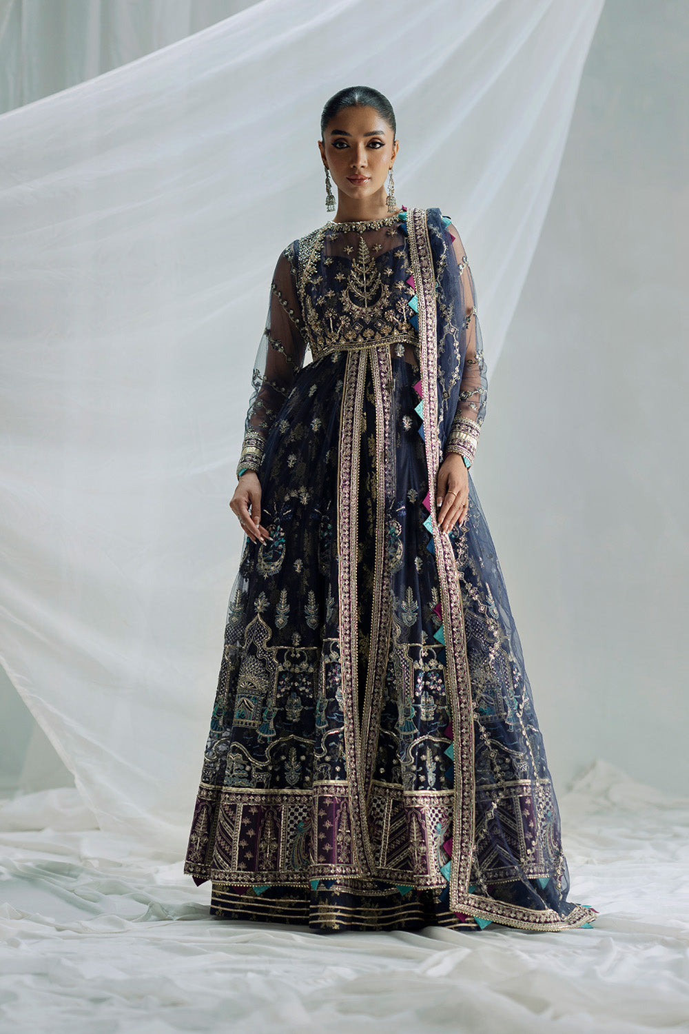 Pakistani Maria Embellished Fit Flare Dress Maria B Mashaim
