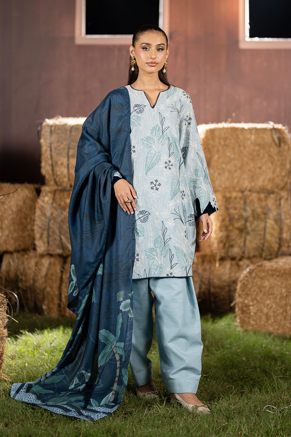 navy blue dress for baby girl Winter Deal 2023 Pack of 2 Khaddar Dress Online Price in Pakistan main image 0