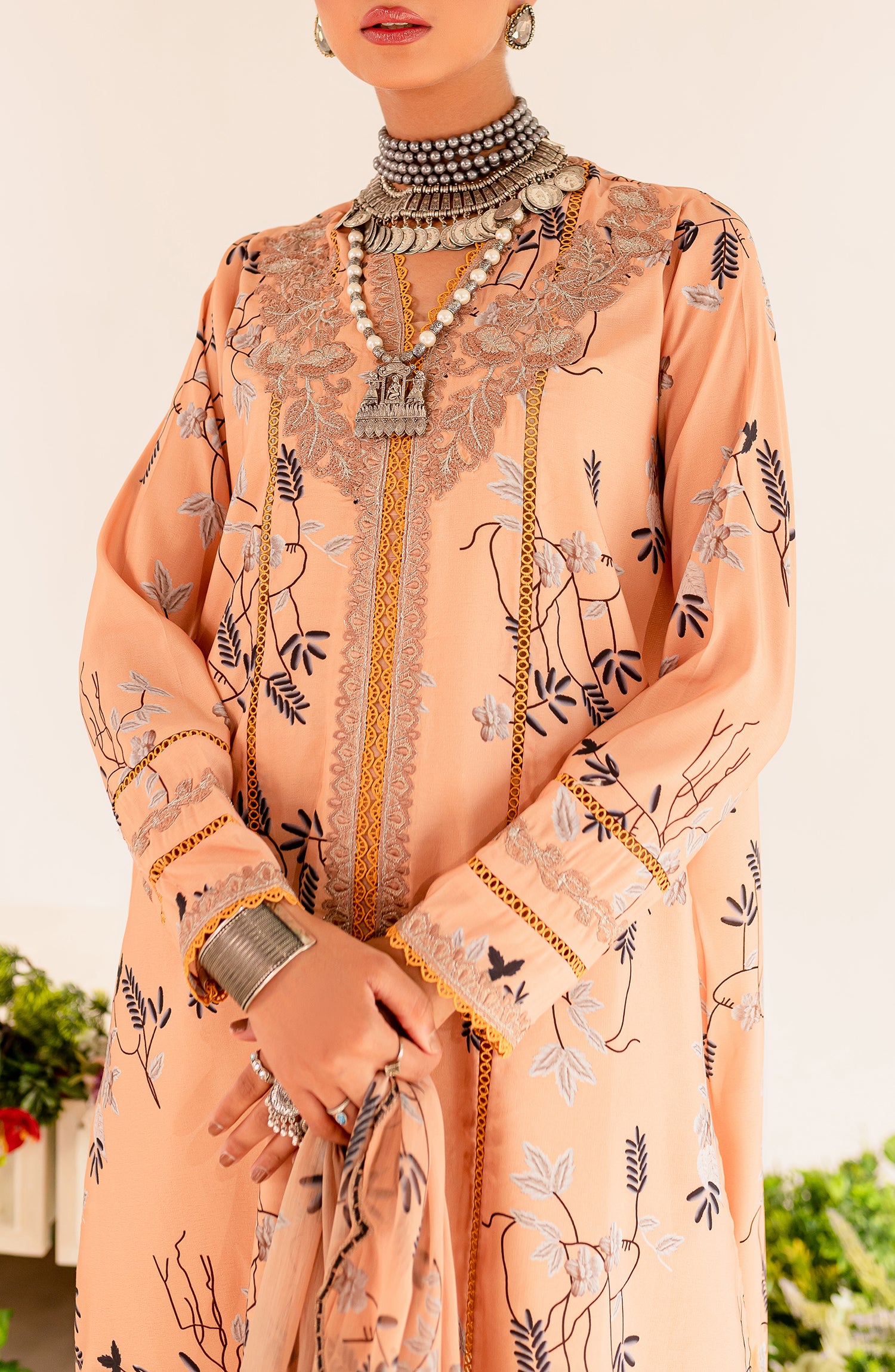 Printed Embroidered Lawn - Agate (MLFD-165)