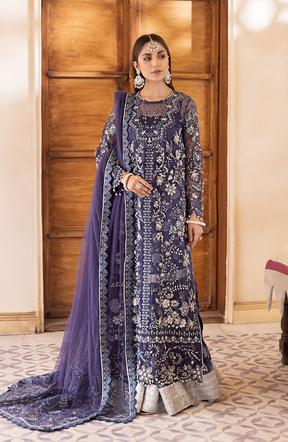 Maria Grachvogle / Long Dress / Blue（Silk mid-length dress） 