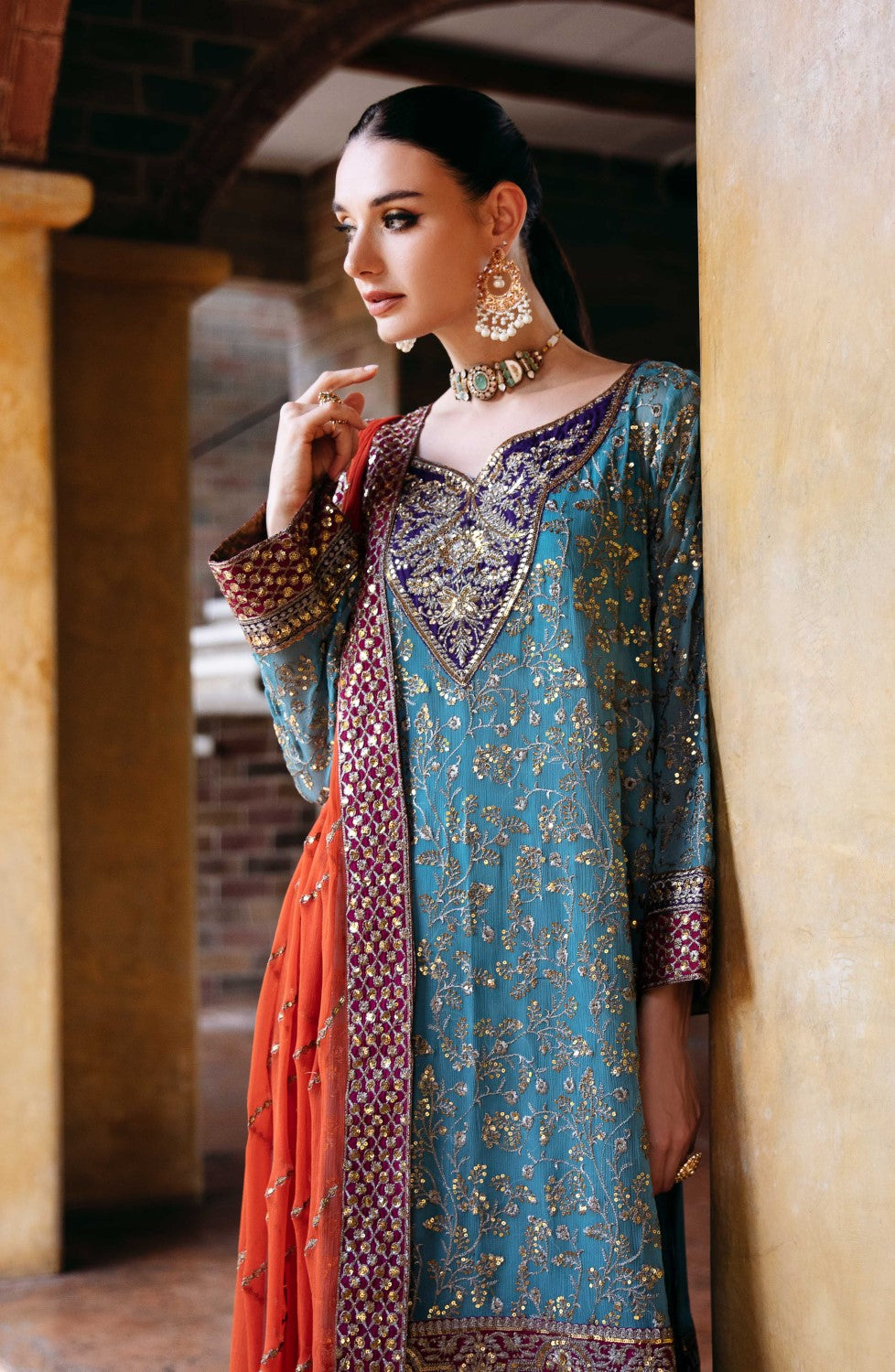 3 Piece Embroidered Chiffon Adrie - FS40015