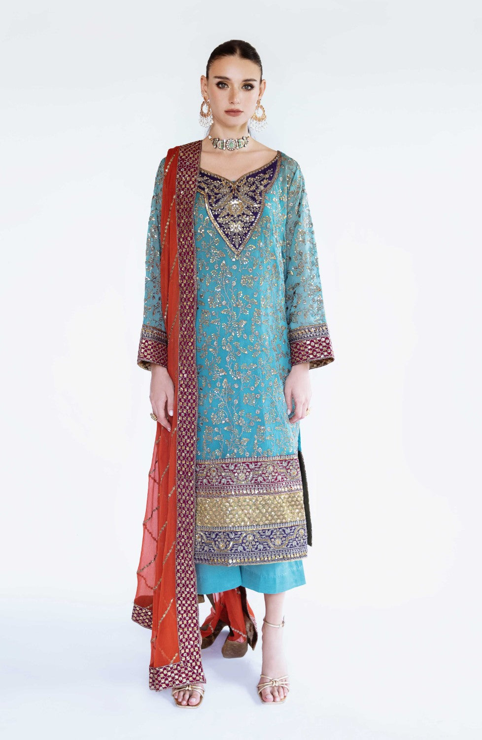 3 Piece Embroidered Chiffon Adrie - FS40015