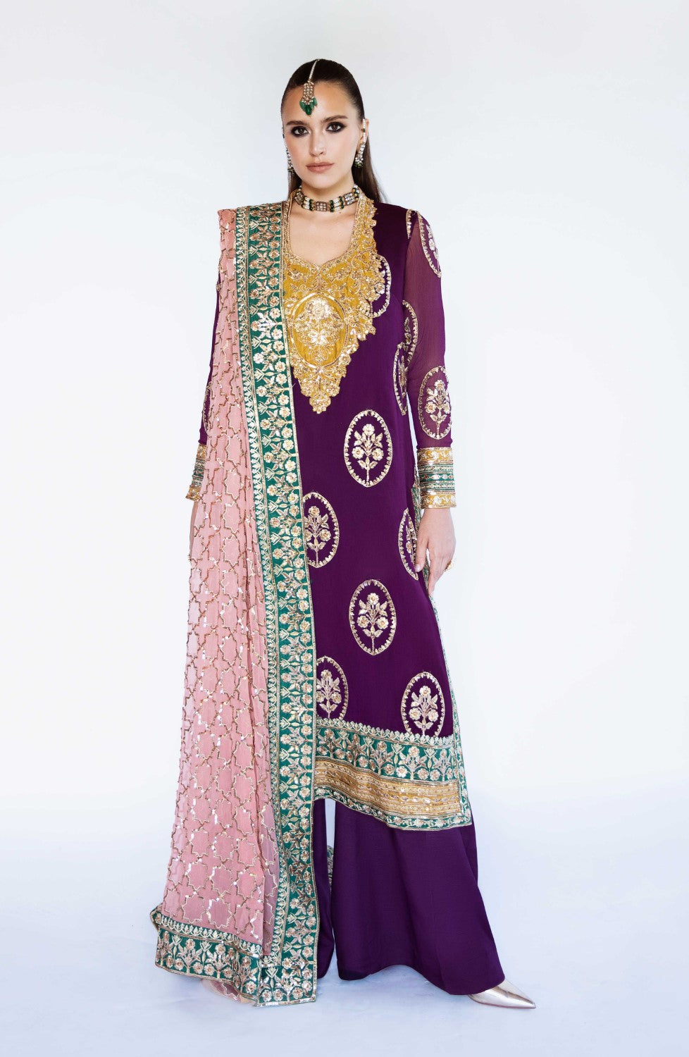 3 Piece Embroidered Chiffon Aleid - FS40014