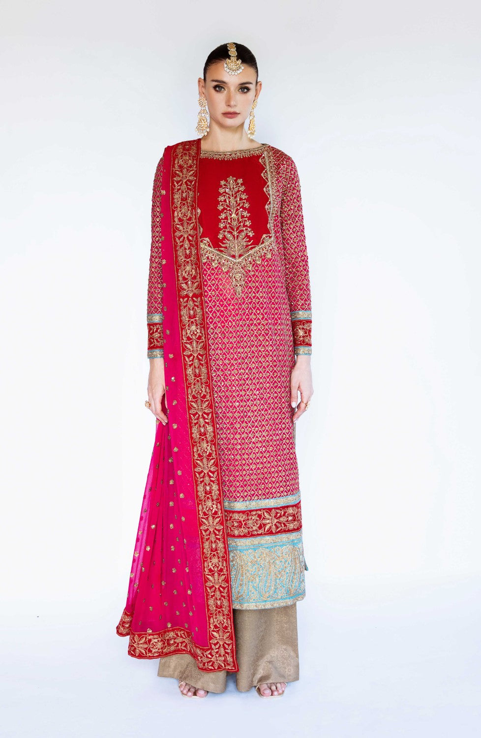 3 Piece Embroidered Chiffon Aleta - FS40019