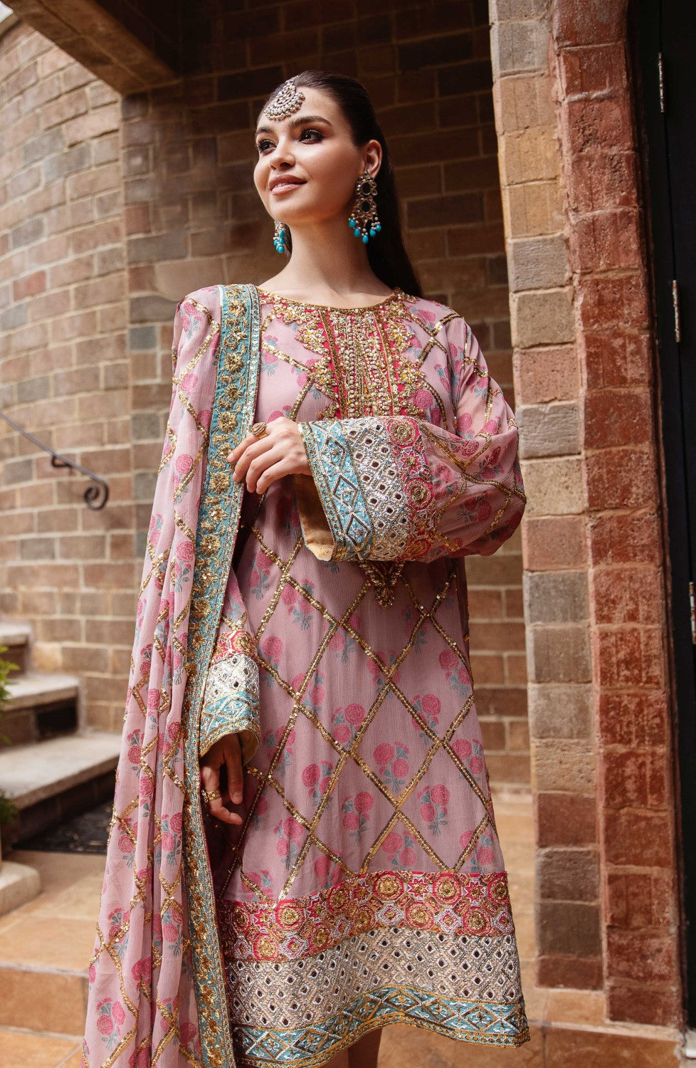 3 Piece Embroidered Chiffon Anika - FS40016