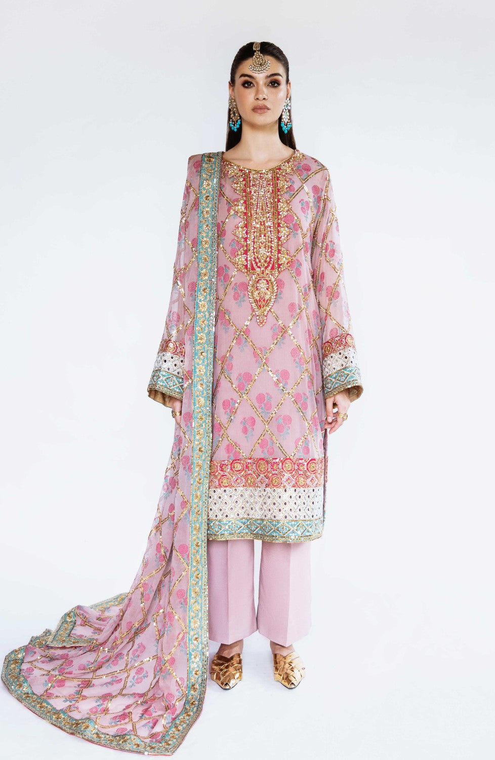 3 Piece Embroidered Chiffon Anika - FS40016