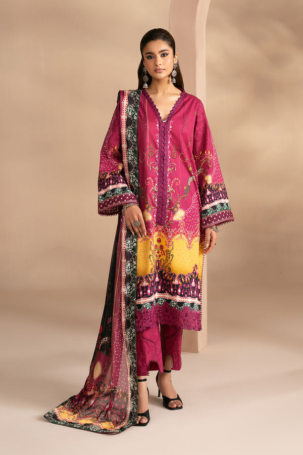 3 Piece Stitched Lawn Embroidery Organza Suit - Ready To Wear main image 1