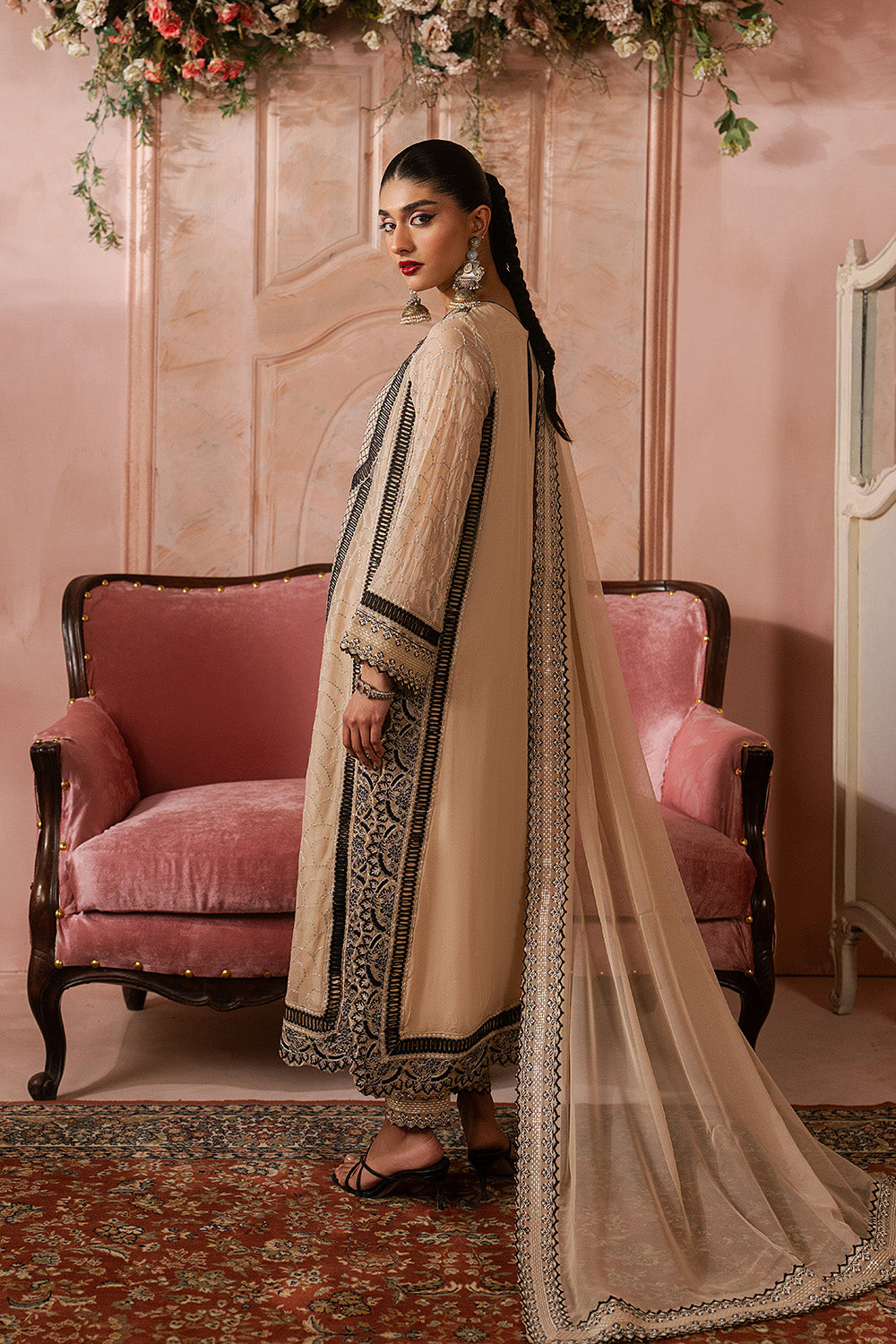Light Brown Beautiful Chiffon Dresses – Embroidered 3 Piece Suit