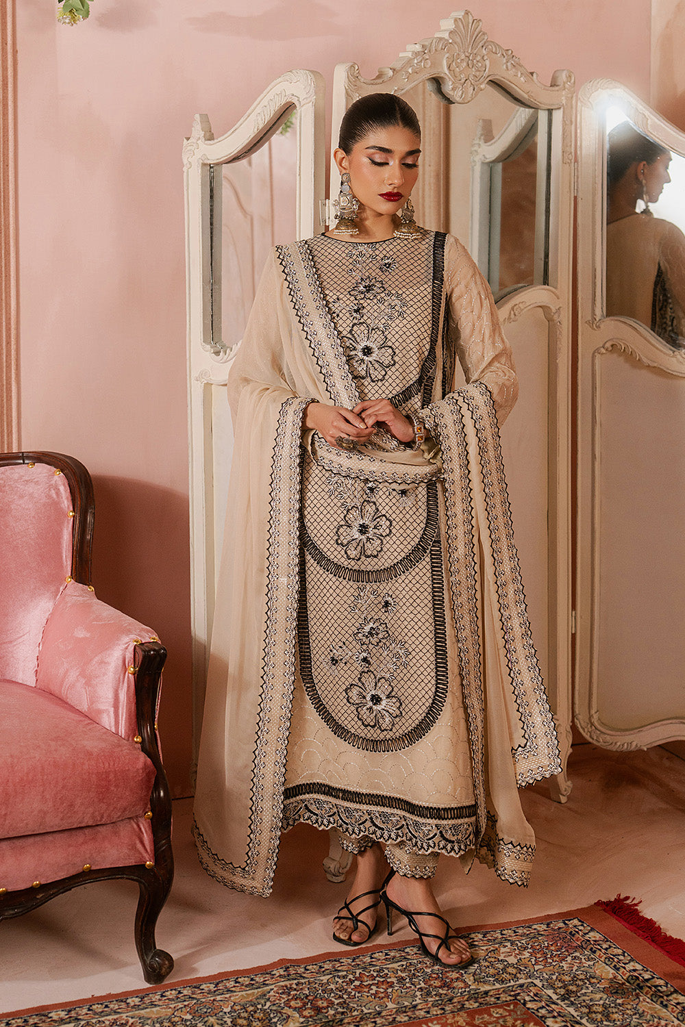Light Brown Beautiful Chiffon Dresses Embroidered 3 Piece Suit Maryum N Maria Light Brown Beautiful Chiffon Dresses Embroidered 3 Piece Suit Maryum N Maria