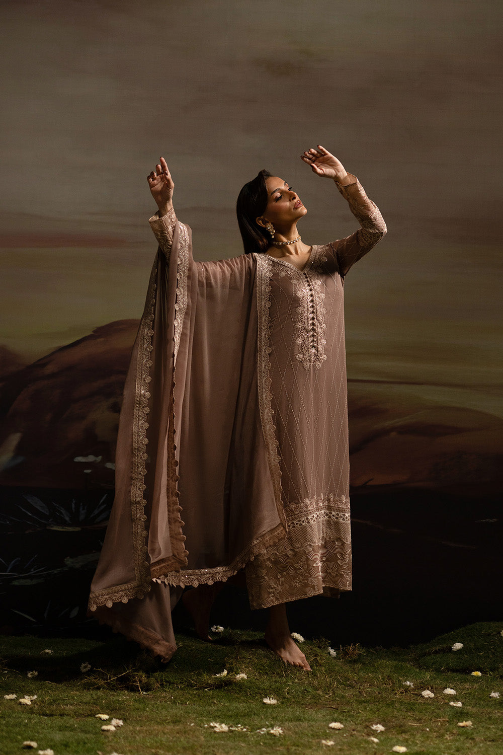unstitched formal dresses Mariaa.B Formal Collection Chiffon Embroidered Dress 3 Piece Unstitche Rangrez