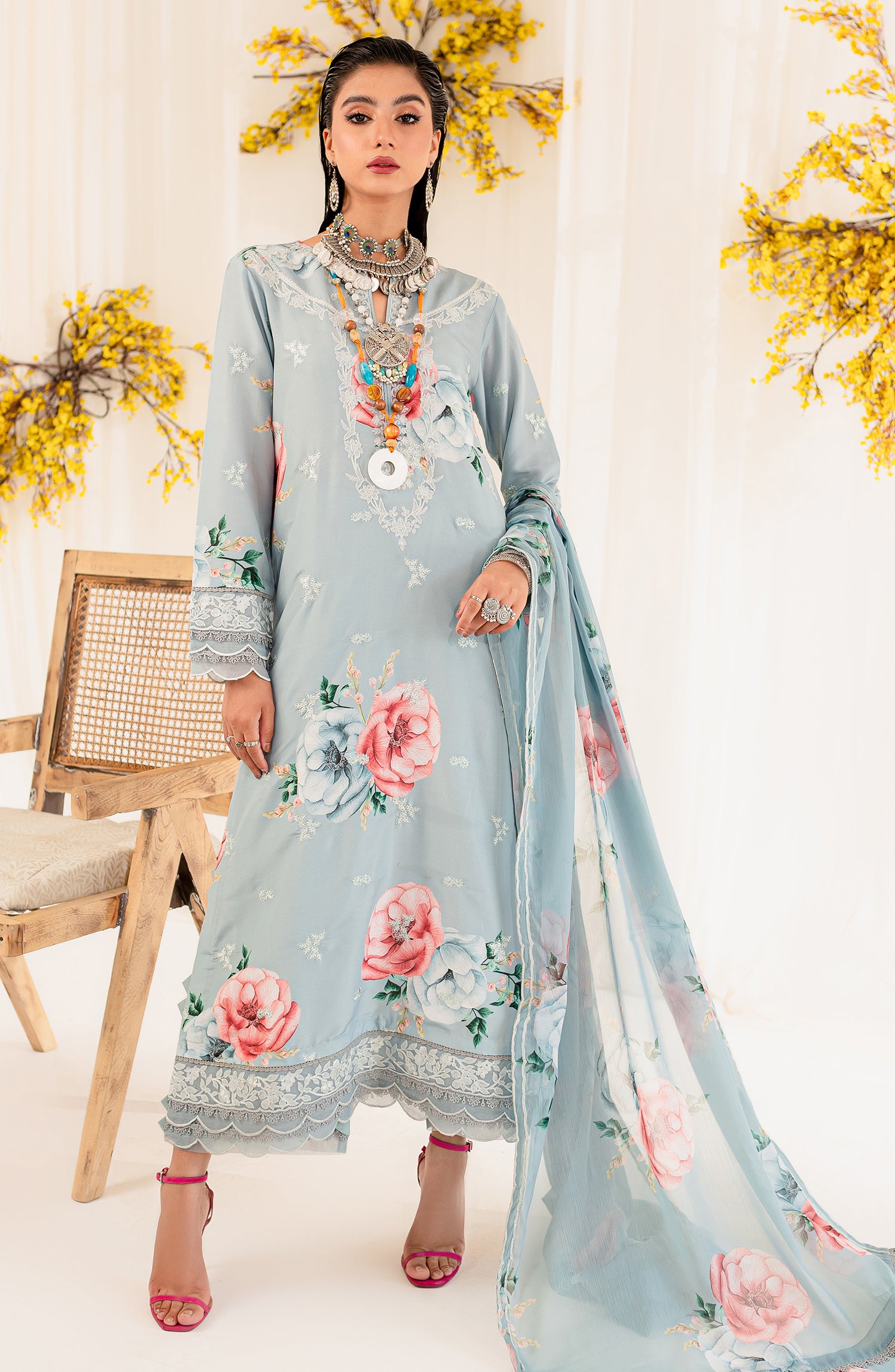 Printed Embroidered Lawn - Montana (MLFD-161)