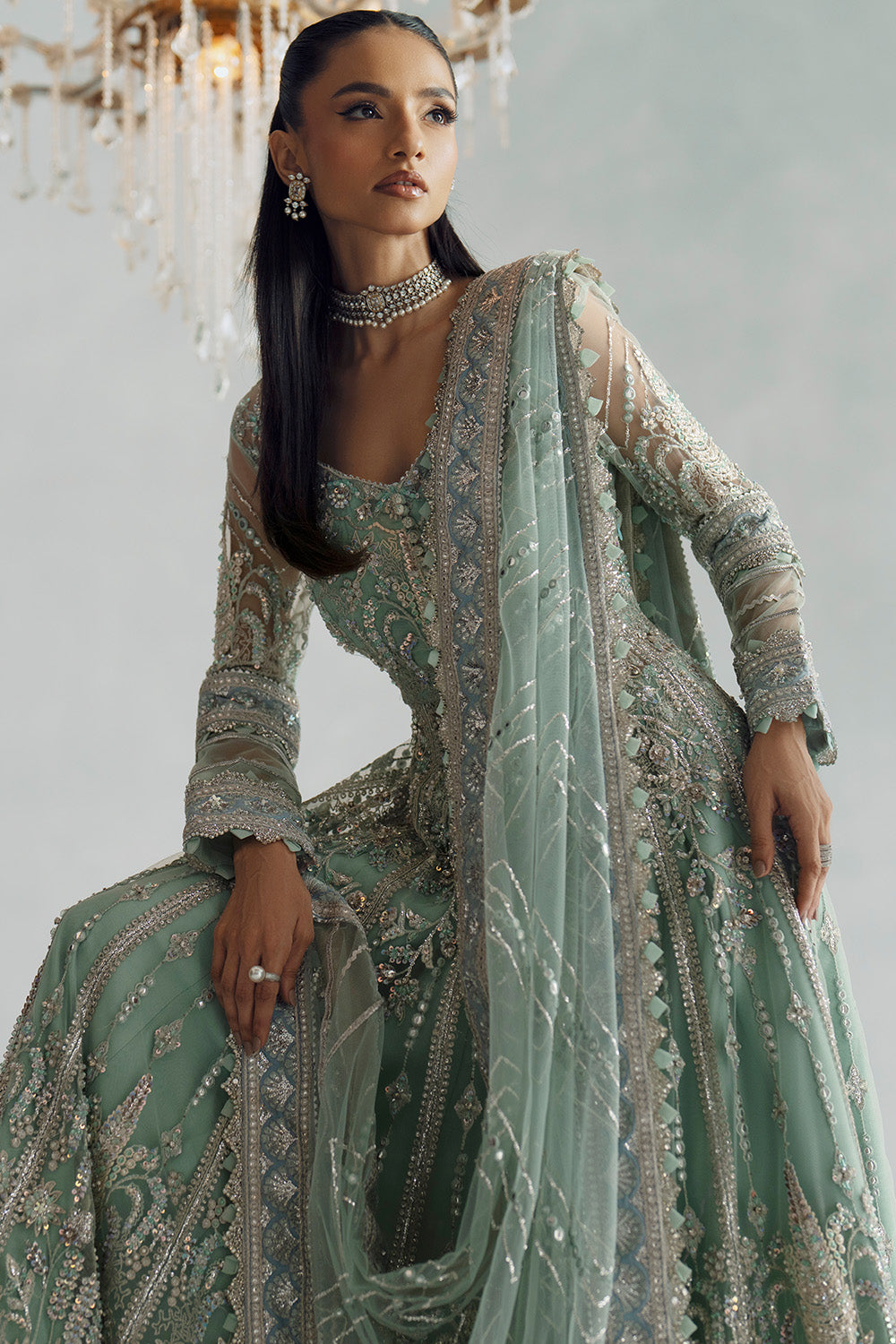 Bareeze Net Multi Lehenga – Luxe Walima Bridal Dress – Maryum N Maria
