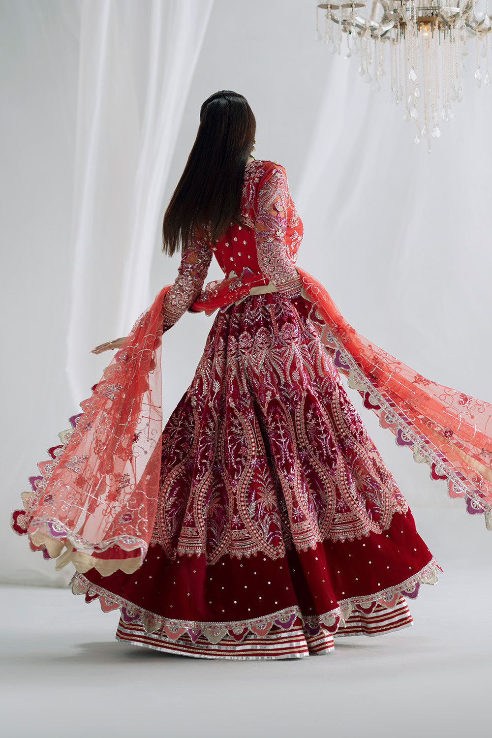 open lace back dress MNR Mursel Pakistani wedding bridal dresses mehndi nikkah outfits – Zenia main image 1