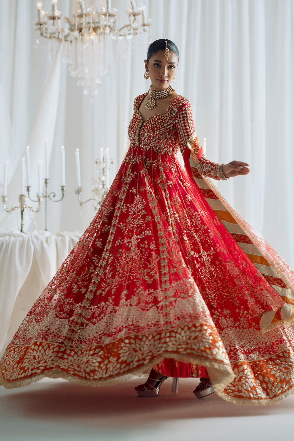 Embroidered Red Maxi Luxury Bridal Wear Look Maryum N Maria Embroidered Red Maxi Luxury Bridal Wear Look Maryum N Maria