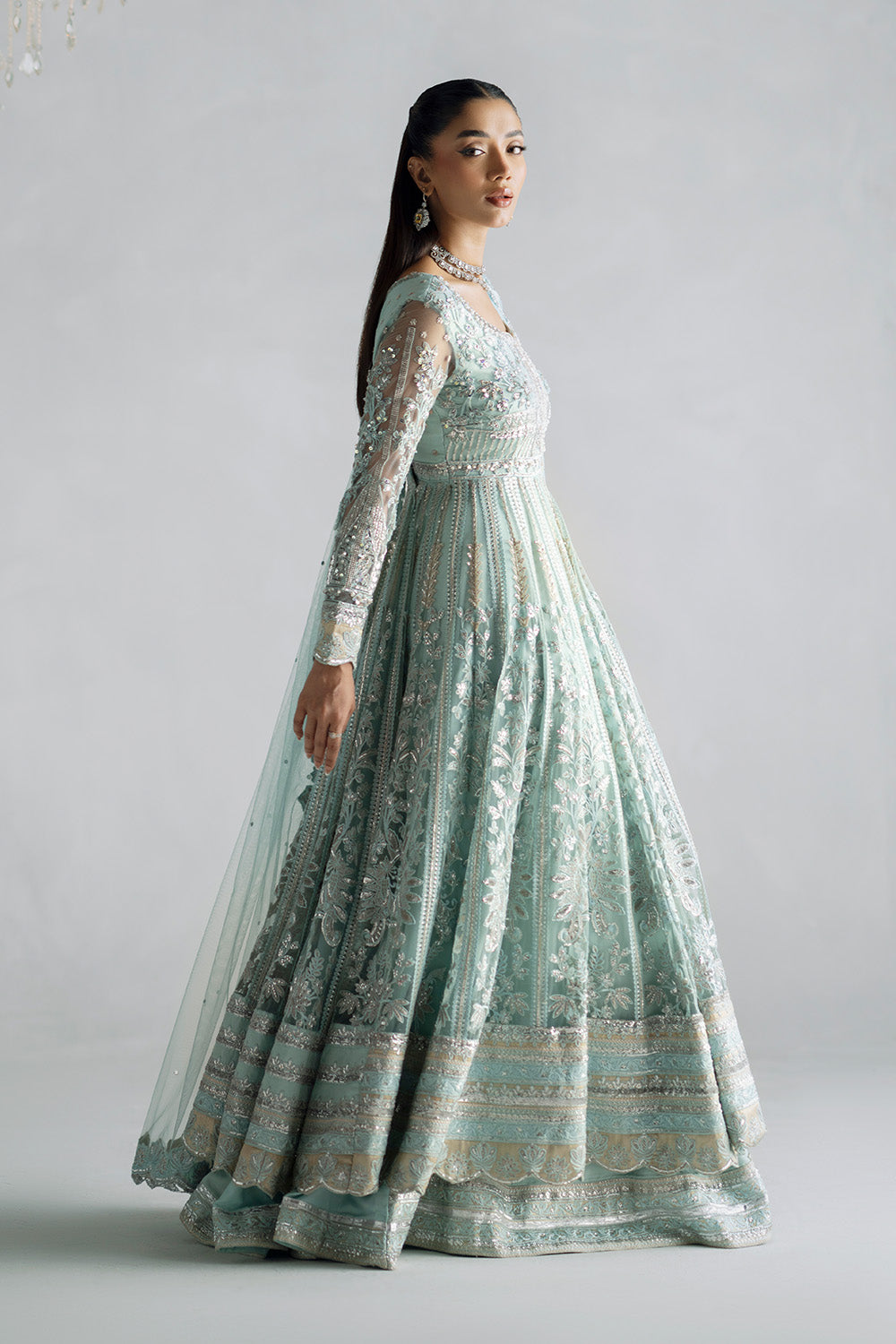 nikkah formal dress Nikkah Formal Dress Blue Ice Bareeze Maxi – Luxury Wedding Nikkah Dresses