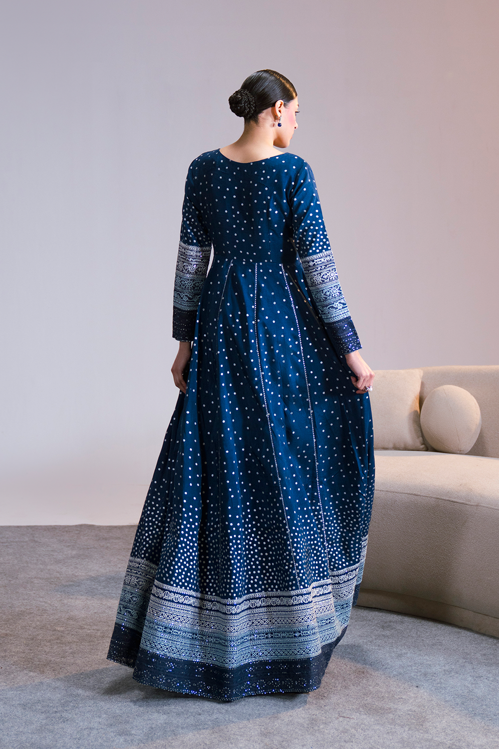 Summer Dresses for Ladies in Pakistan | Navy Blue 2 Piece Pret