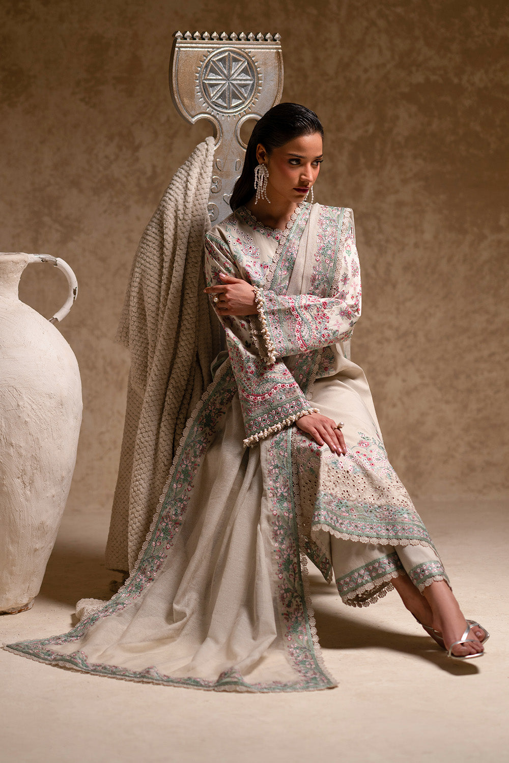 MARIMARI Indian summer 12インチ Lime Cream 3 Pcs Pret by Maryum N Maria – 3 Pcs Suit Design