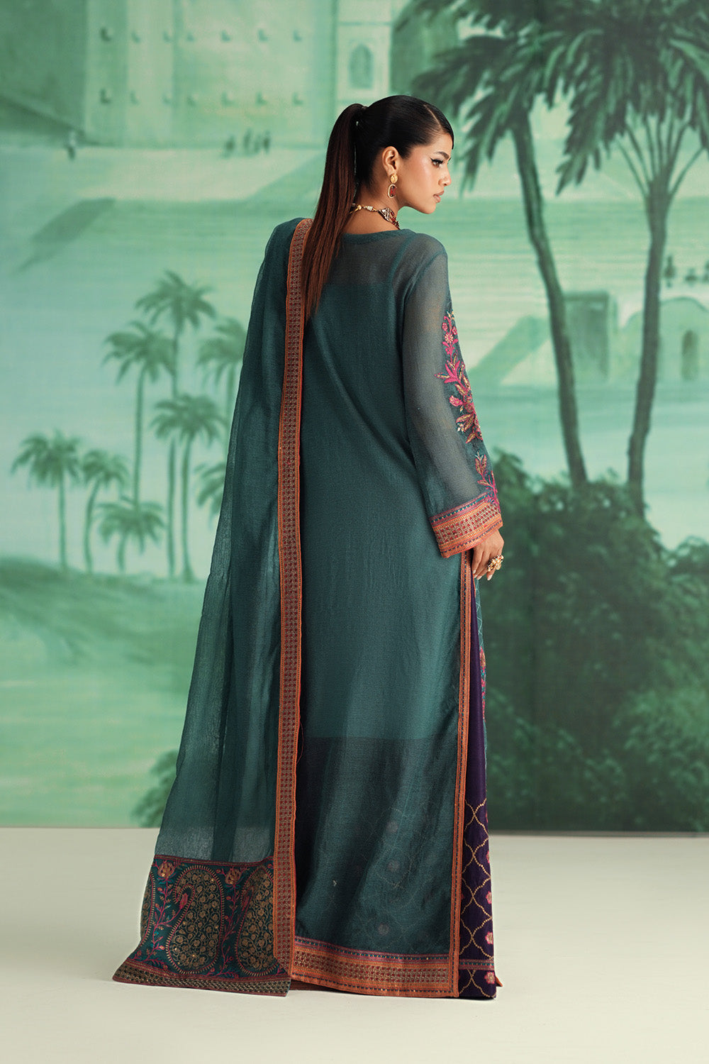 Elegant Dark Green 3-Piece Pret