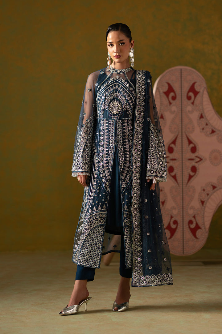 bareeze formal dresses Ready to Wear Indigo Blue 3 Piece Pret Size:XS