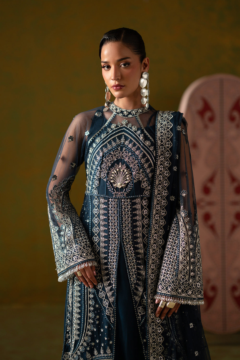 Ready to Wear Formal Dresses Indigo Blue 3 Piece Pret