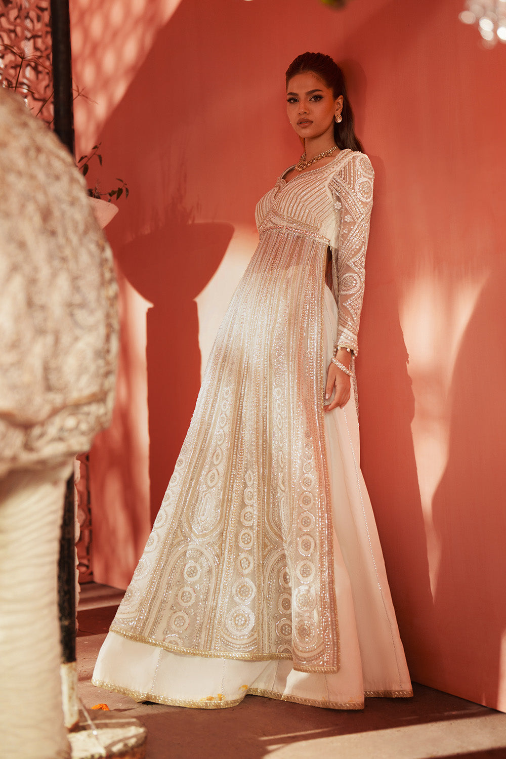 Ivory White Pakistani Bridal Dress for Walima – Maryum N Maria