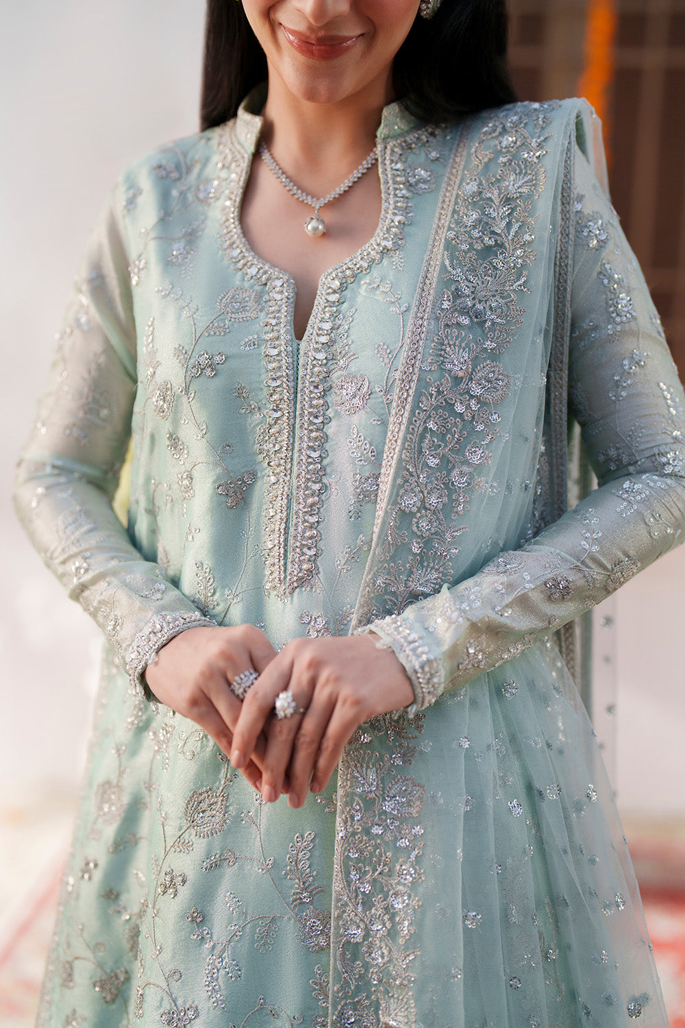 Ice Blue Ready to Wear 3 Piece