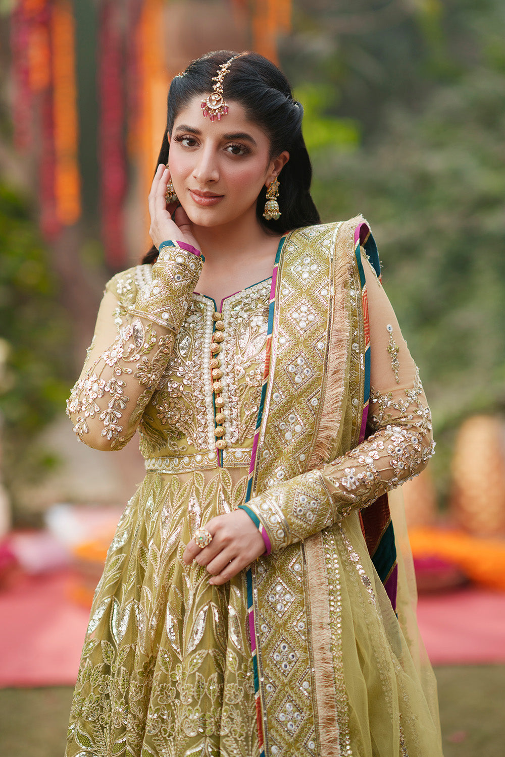 Olive Green Walima Bridal Dress | Nikah Wedding Wear Maryum N Maria Olive Green Walima Bridal Dress | Nikah Wedding Wear Maryum N Maria