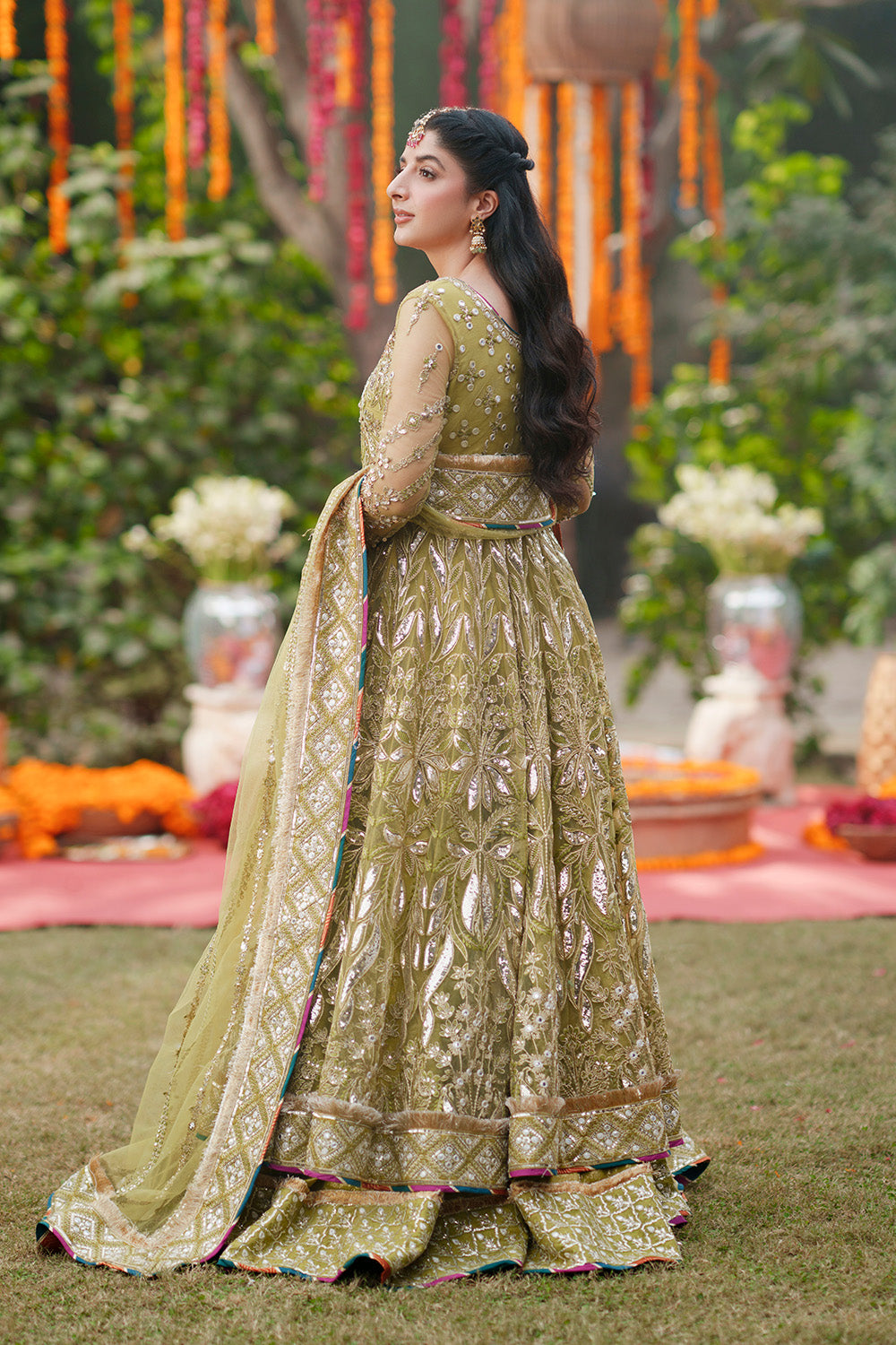 Olive Green Walima Bridal Dress | Nikah Wedding Wear Maryum N Maria Olive Green Walima Bridal Dress | Nikah Wedding Wear Maryum N Maria