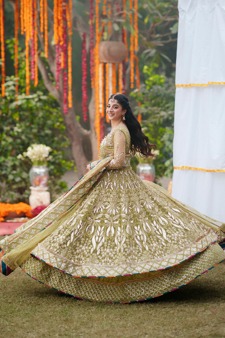 Olive Green Walima Bridal Dress | Nikah Wedding Wear Maryum N Maria Olive Green Walima Bridal Dress | Nikah Wedding Wear Maryum N Maria