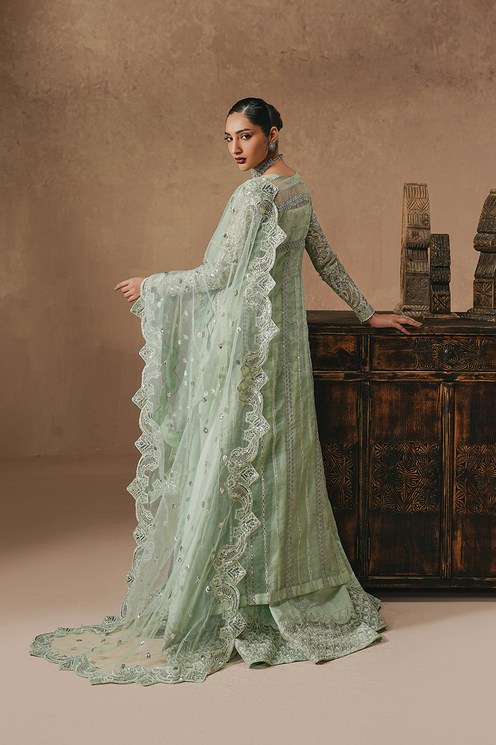 Luxury Mint Wedding Maxi for Walima | Maryum N Maria
