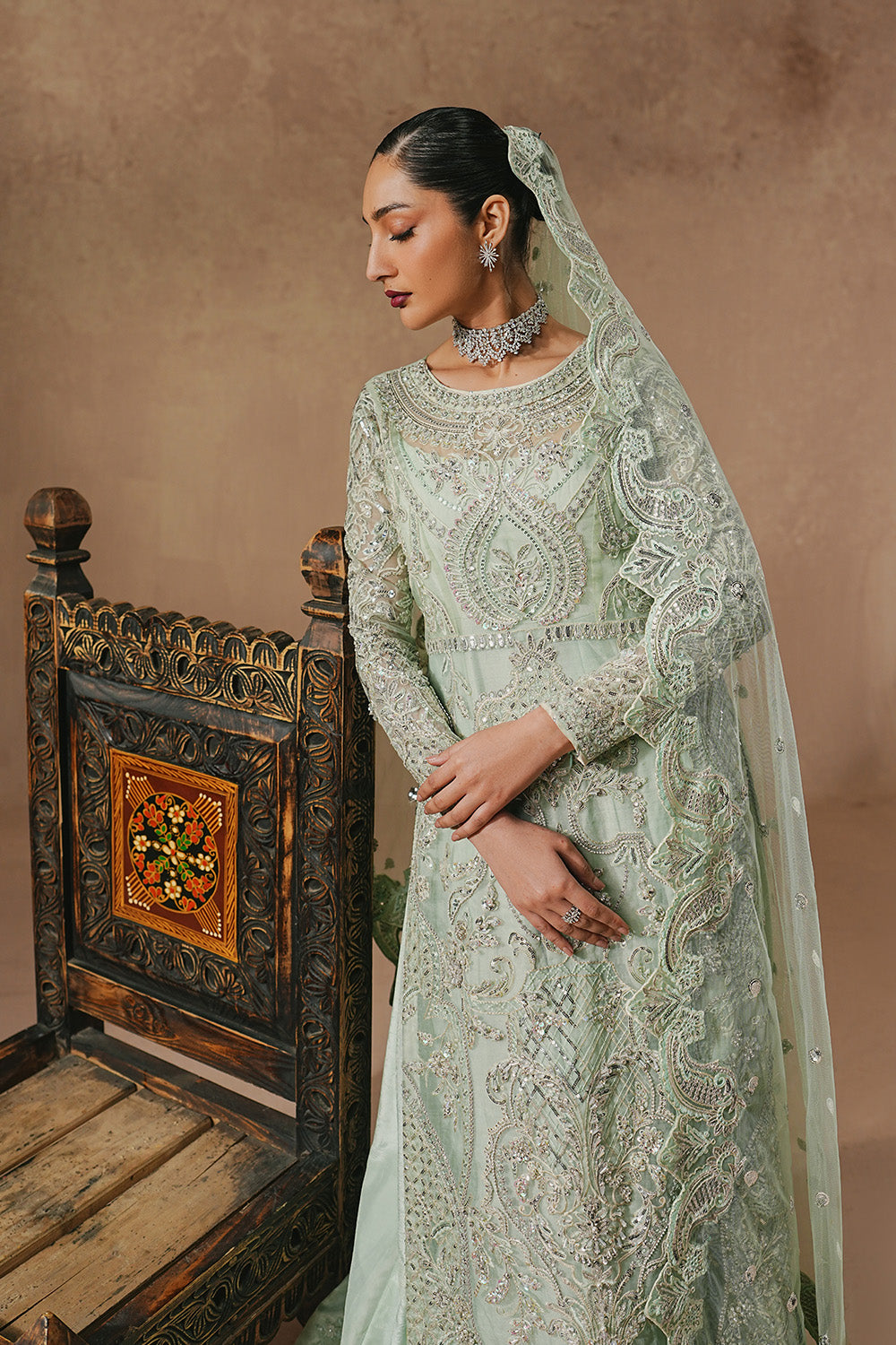 Luxury Mint Wedding Maxi for Walima | Maryum N Maria Luxury Mint Wedding Maxi for Walima | Maryum N Maria