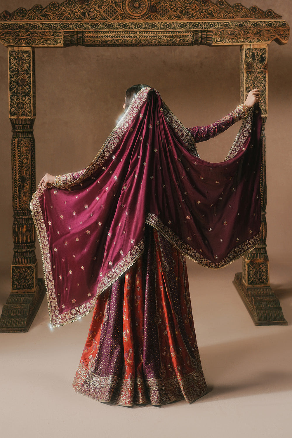Luxury Pakistani Bridal Dresses in Plum