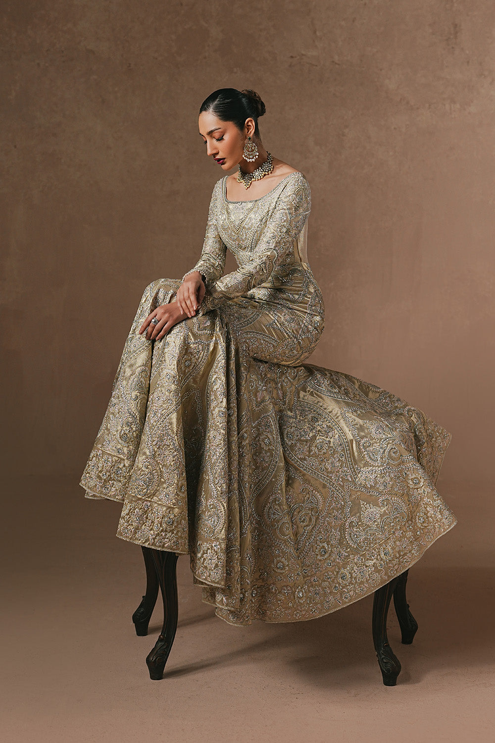 Dull Gold Walima Bridal Dress