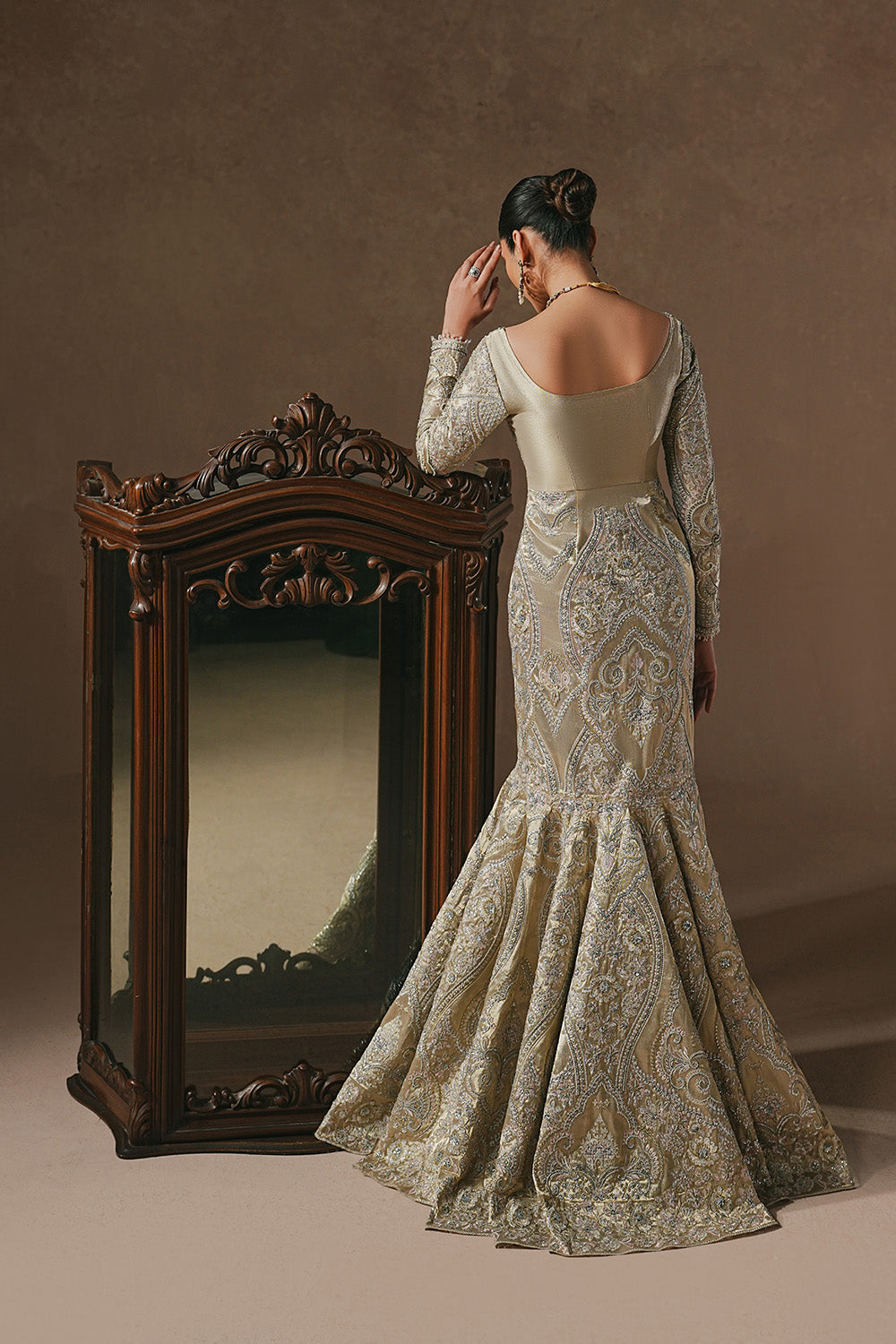 Dull Gold Walima Bridal Dress