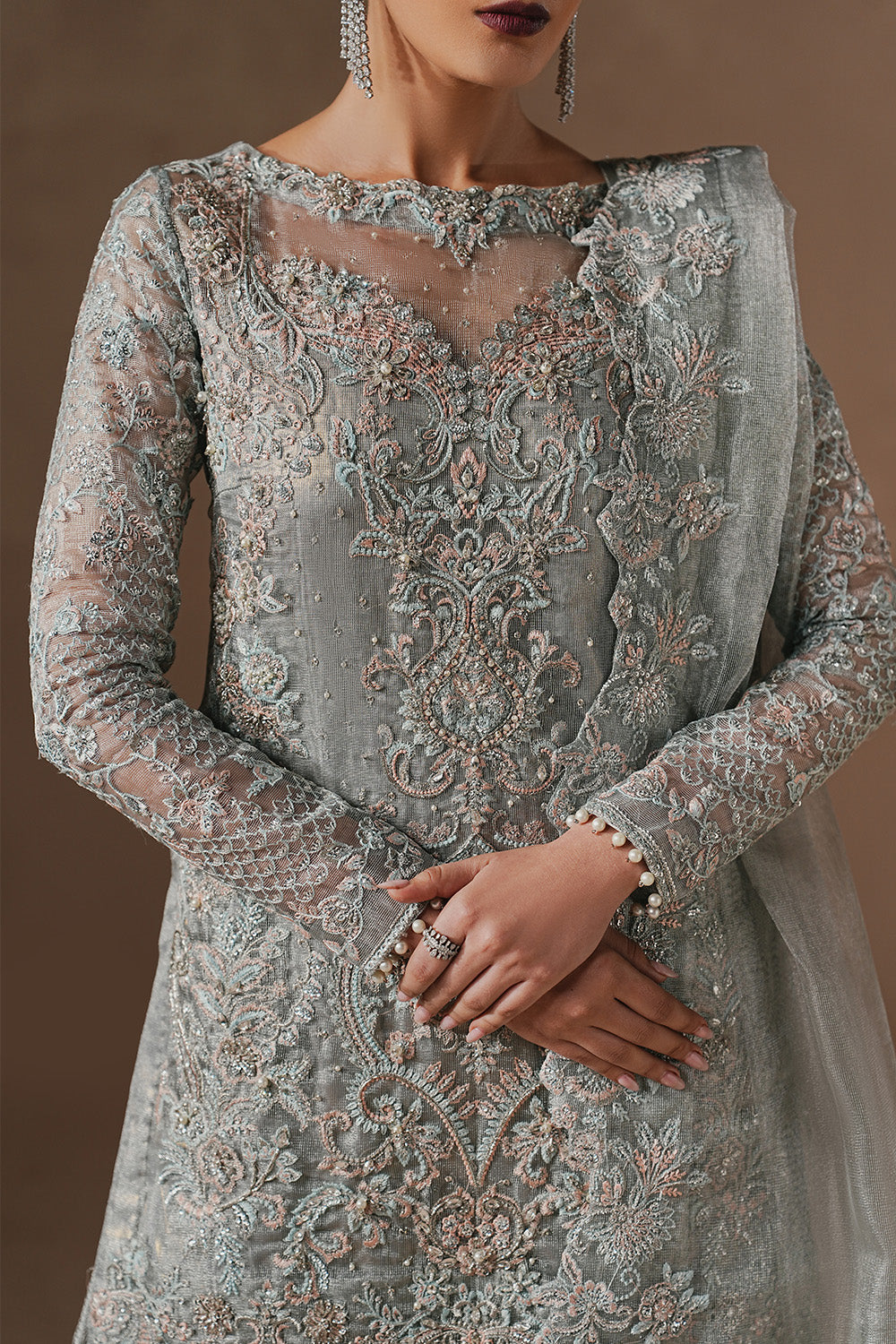 Grey Wedding Dress for Walima