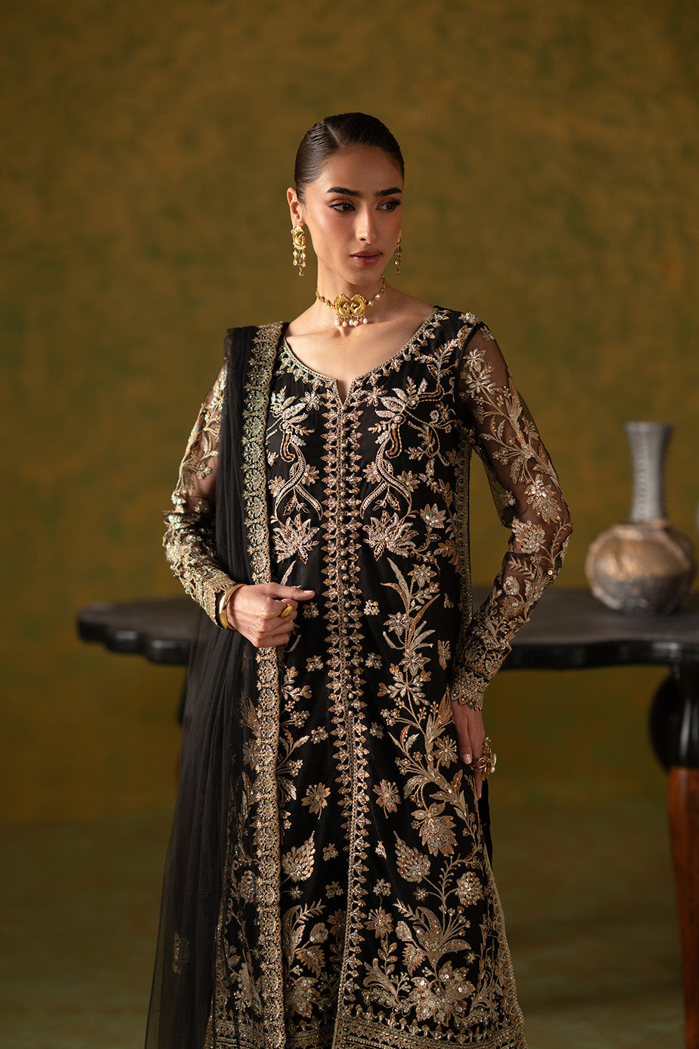 Pakistani Fancy Dresses Black 3 Piece Embroidered Pret | Maryum N Maria Pakistani Fancy Dresses Black 3 Piece Embroidered Pret | Maryum N Maria
