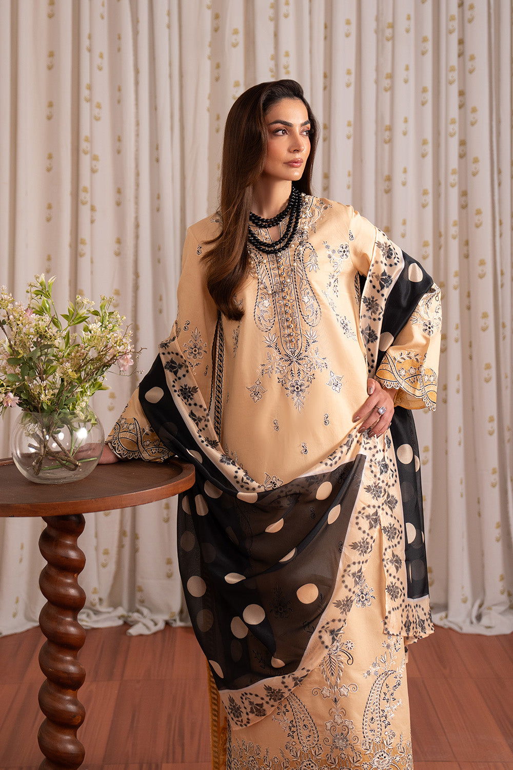 Buff Embroidered Lawn Suits Luxury 3 Piece Summer Dress | Maryum N Maria Buff Embroidered Lawn Suits Luxury 3 Piece Summer Dress | Maryum N Maria