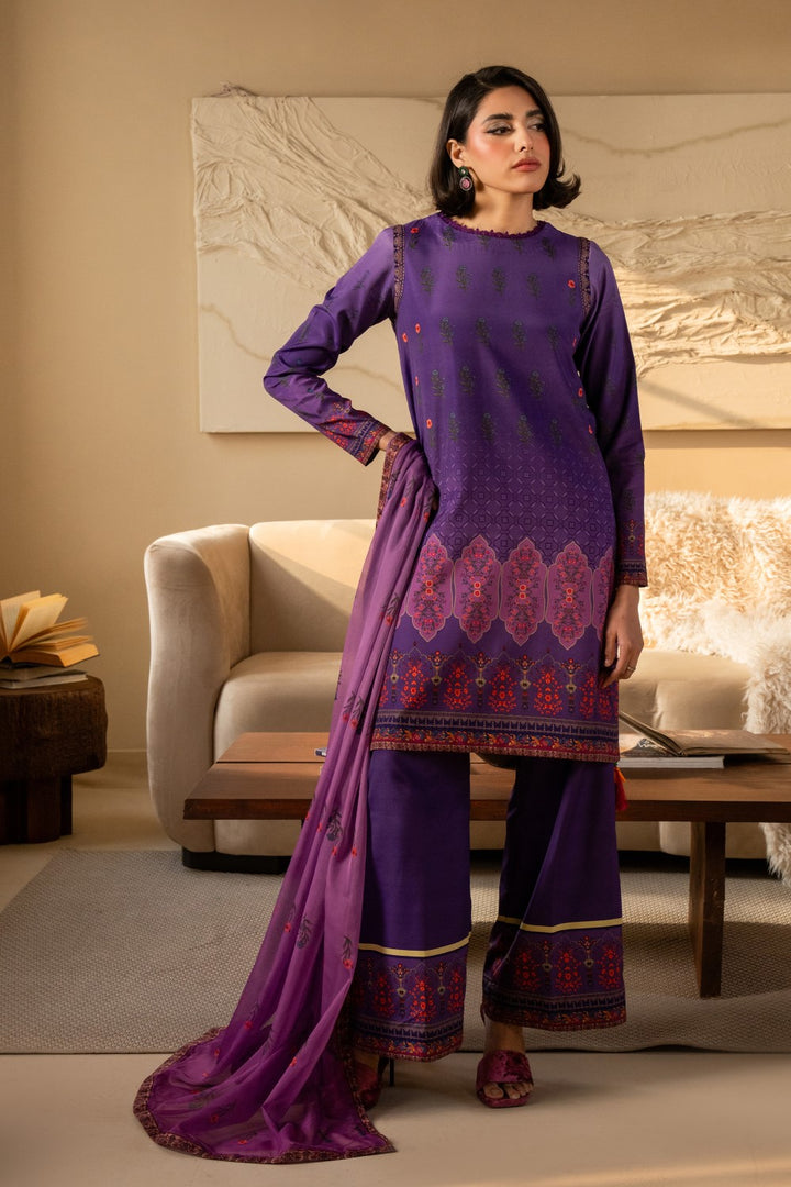 Purple Gradient 3 Piece Unstitched Silk Suit | Maryum N Maria Purple Gradient 3 Piece Unstitched Silk Suit | Maryum N Maria